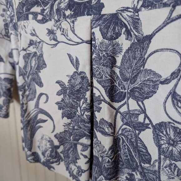 LOFT blue & white toile floral one-button blazer size 10 - Picture 5 of 9